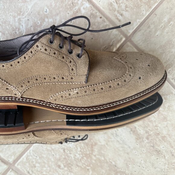JOSEPH ABBOUD MEN\'S WING TIP SUEDE LEATHER FREDERICK DRESS SHOES:NIB TAN  9M main image 11